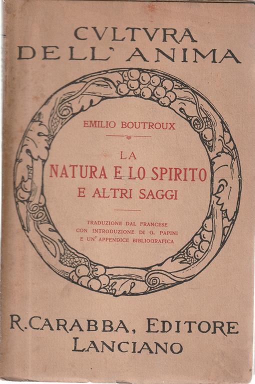 La Natura e lo Spirito e altri saggi - Emile Boutroux - copertina