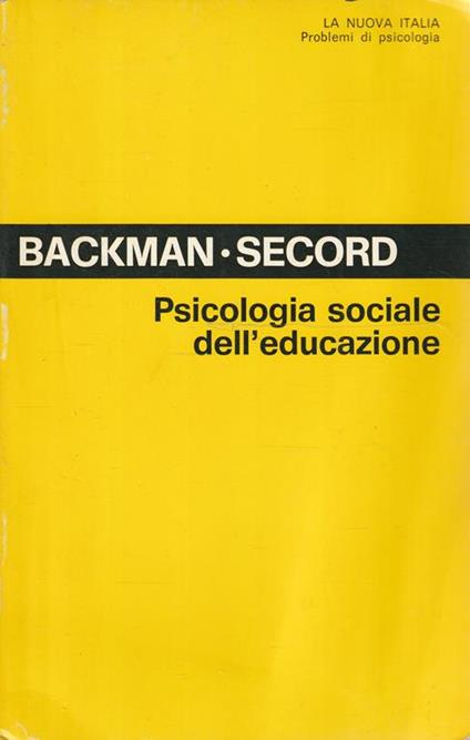 Psicologia sociale dell'educazione - copertina