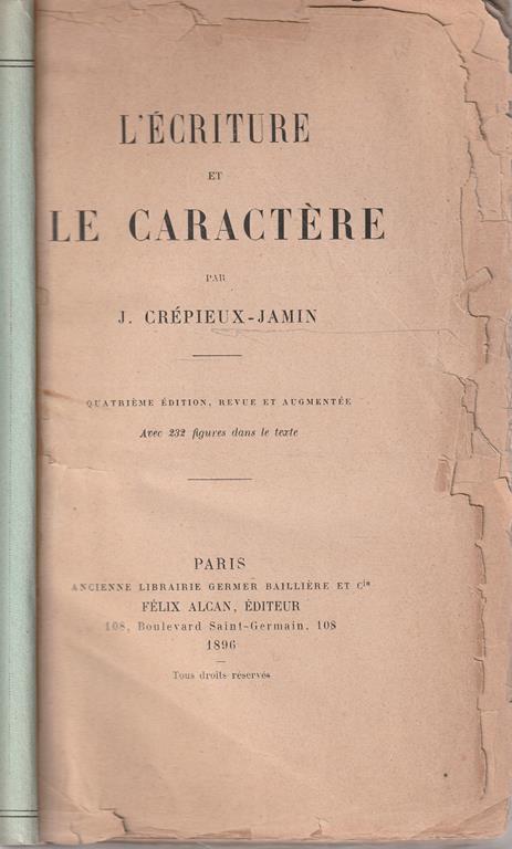 L' Ecriture et le Caractère - copertina