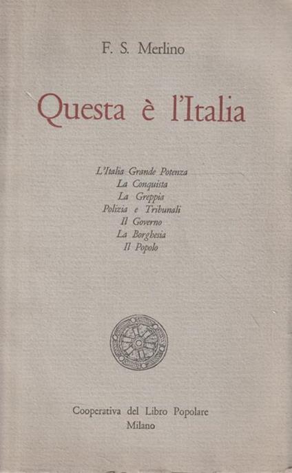 Questa è l'Italia di F.S Merlino - copertina