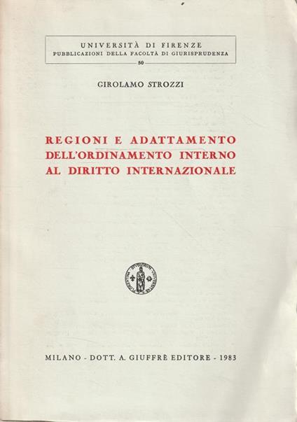 Religioni e adattamento dell'ordinamento interno al diritto internazionale - copertina