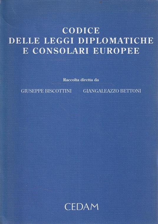 Codice delle leggi diplomatiche e consolari europee - copertina