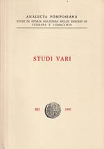 Analecta Pomposiana - Studi di Storia Religiosa delle Diocesi di Ferrara e Comacchio vol. XII, 1987: studi vari