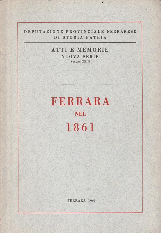 Ferrara nel 1861 - copertina