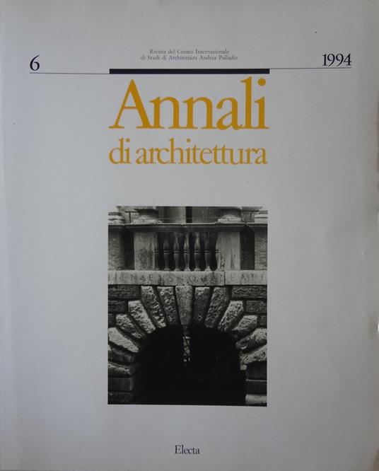 Annali di architettura Vol. 6 - 1994 - copertina