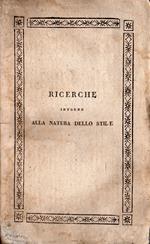 Ricerche intorno alla Natura dello Stile: Opera