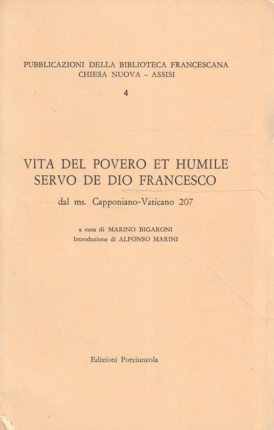 Vita del povero et humile servo de Dio Francesco dal ms. Capponiano-Vaticano 207 - copertina