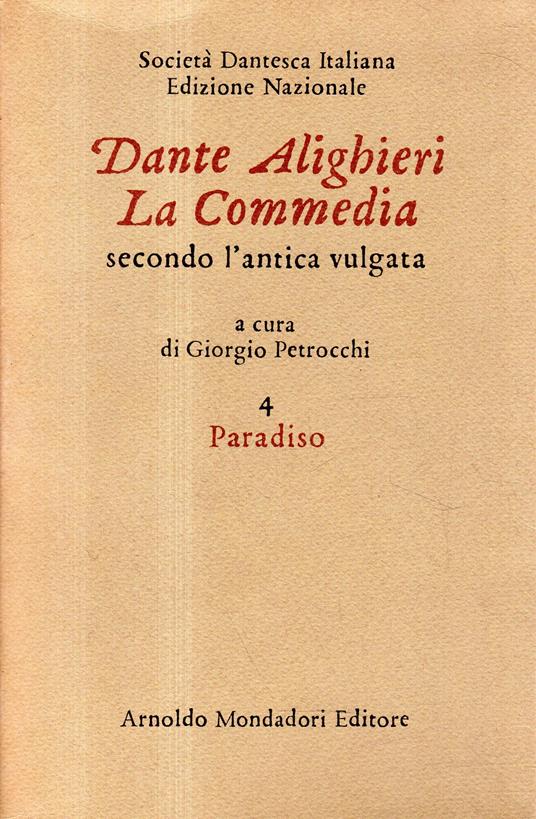 La Commedia Paradiso Dante Alighieri Libro Usato Mondadori