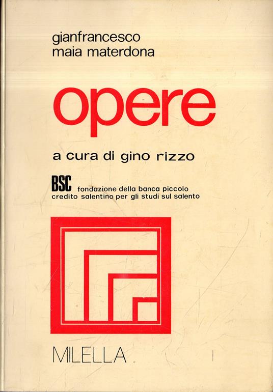 Gianfrancesco Maia Materdona: OPERE - copertina