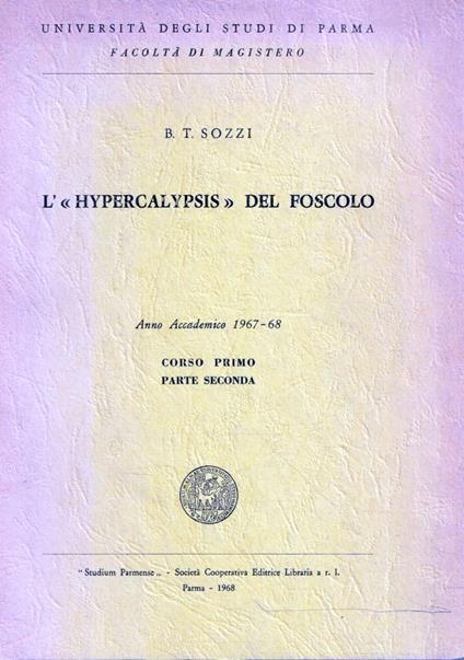 L' "Hypercalypsis" del Foscolo - copertina