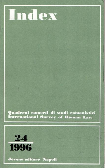 Index. Quaderni camerti di studi romanistici, n.24/1996 - copertina