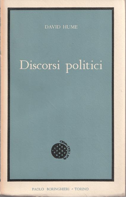 Discorsi politici - David Hume - copertina