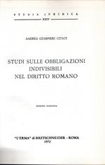 Studi sulle obbligazioni indivisibili nel diritto romano