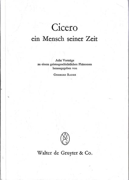 Cicero, ein Mensch seiner Zeit - copertina