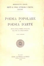 Poesia popolare e poesia d'arte. Studi sulla poesia italiana dal Tre al Cinquecento