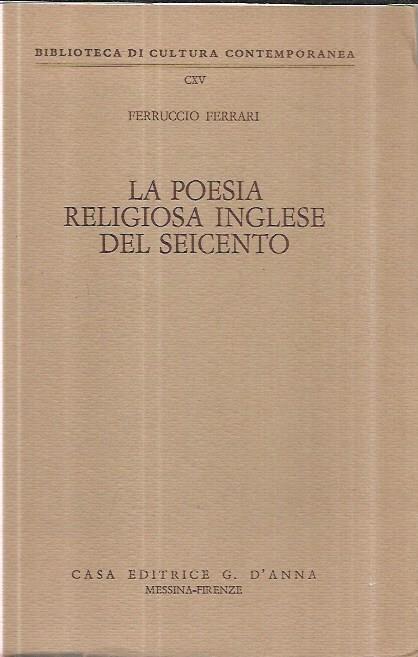 La poesia religiosa inglese del Seicento - Ferruccio Ferrari - copertina