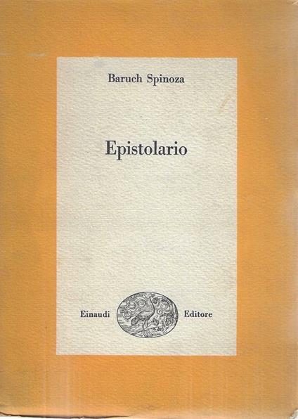 Epistolario - Baruch Spinoza - copertina