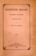 Consuetudini Siciliane in lingua volgare