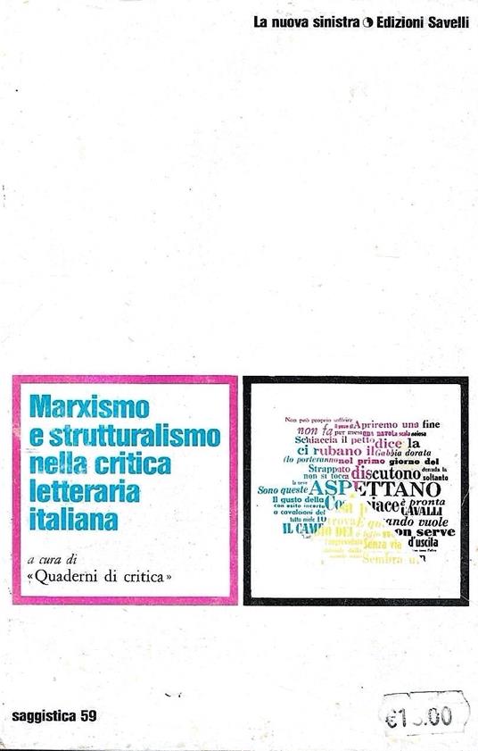 Marxismo e strutturalismo nella critica letteraria italiana - copertina