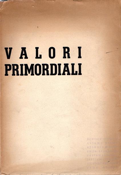 Valori primordiali - copertina