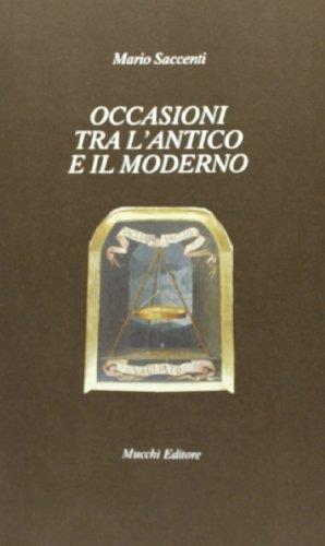 Occasioni tra l'antico e il moderno - Mario Saccenti - copertina