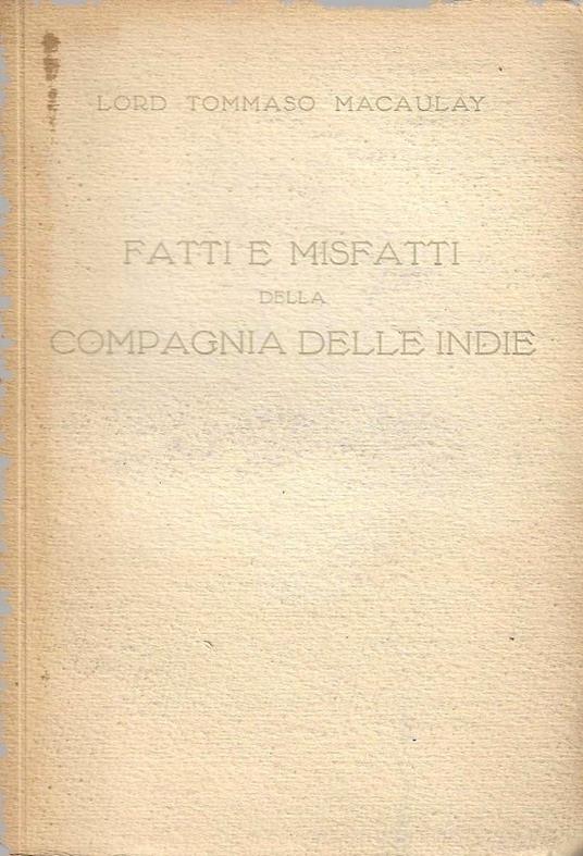 Fatti e misfatti della Compagnia delle Indie - copertina