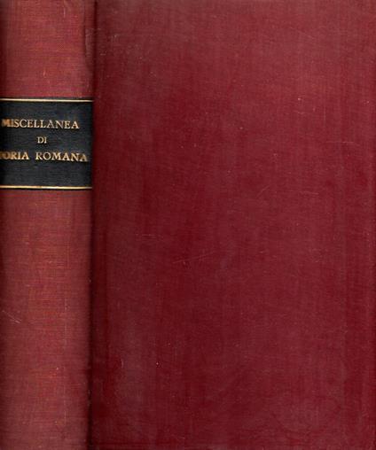 Miscellanea di Storia Romana - copertina