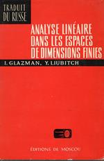 Analyse lineaire dans les espaces de dimensions finies