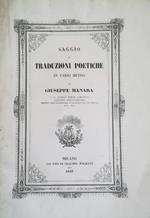 Saggio Di Traduzioni Poetiche In Vario Metro