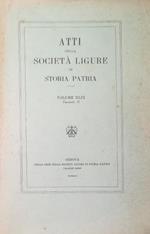 Atti Della Società Ligure Di Storia Patria Vol. Xlix Fascicolo Ii