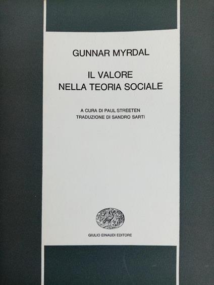 Il Valore Nella Teoria Sociale - copertina