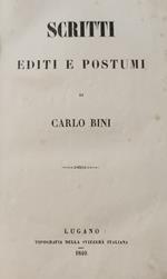 Scritti Editi E Postumi