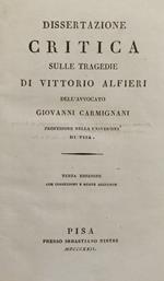 Dissertazione Critica Sulle Tragedie Di Vittorio Alfieri