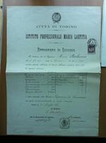 Attestato di Licenza Istituto Professionale Maria Laetitia Torino 1907 - E17960