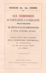 Sui consorzii di bonificazione e di irrigazione nelle relazioni col diritto civile ed amministrativo e colla economia sociale