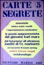 Carte segrete : rivista trimestrale di lettere ed arti n° 5 Gennaio marzo 1968