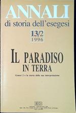 Annali di storia dell'esegesi 13/2 Il paradiso in terra