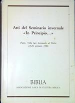 Atti del Seminario invernale In principio... : Prato, Villa San Leonardo al Palco, 23-26 gennaio 1986