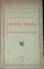 Visione umana con gli occhi e senza gli occhi