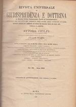 Rivista universale di giurisprudenza e dottrina In materia civile, commerciale, penale ed amministrativa.Vol. XX- anno 1906