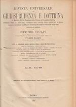 Rivista universale di giurisprudenza e dottrina In materia civile, commerciale, penale ed amministrativa.VOL. XIX-Anno 1905