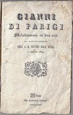 Gianni di Parigi : melodramma in due atti : da rappresentarsi nell'I.R. Teatro alla Scala l'autunno 1839