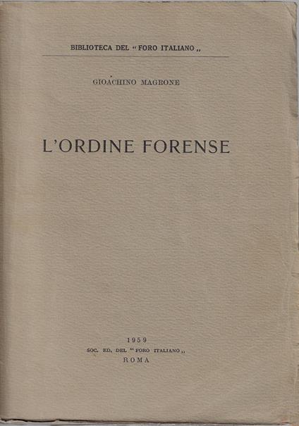 L' ordine forense - copertina