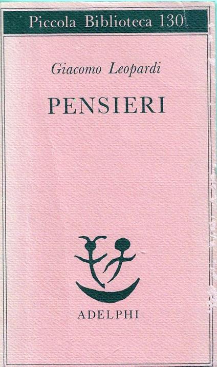 Pensieri - Giacomo Leopardi - copertina