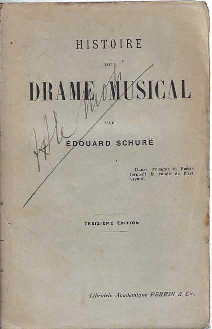 Histoire du Drame musical - Édouard Schuré - copertina