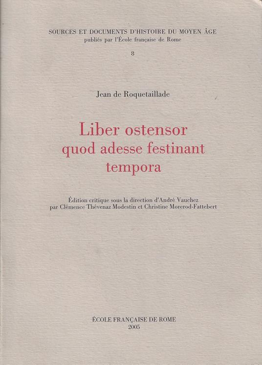 Liber ostensor quod adesse festinant tempora - copertina