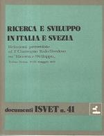 Ricerca e sviluppo in Italia e Svezia. Documenti ISVET n. 41