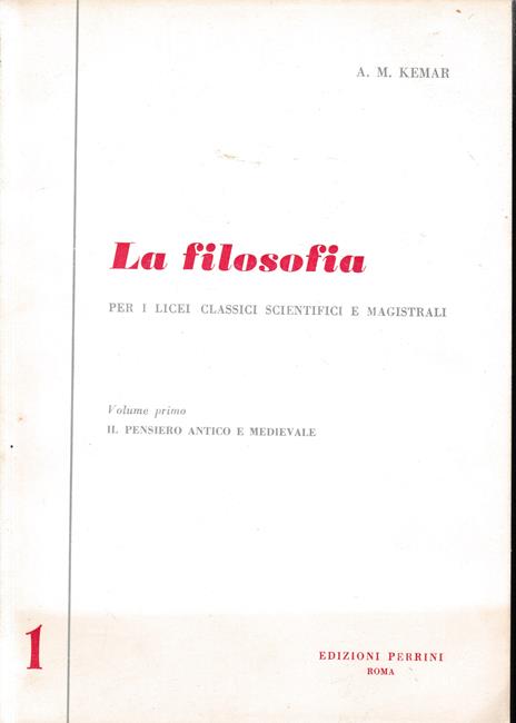 La Filosofia. Primo volume - copertina