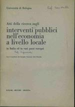 Atti della ricerca sugli interventi pubblici nell'economia a livello locale. Estratto