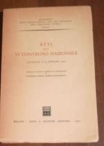 Atti Del Vi Convegno Nazionale